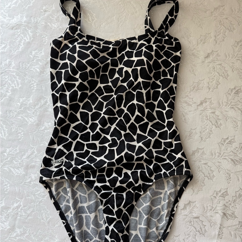 Speedo Giraffe Print Kids One Piece Swimsuit - sz12